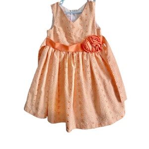 Jessica’s Ann fancy orange eyelet lace dress size 3T